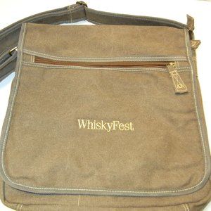 Canvas Shoulder Bag Crossbody WHISKEY FESTIVAL NYC Military Brown PLUS Bar Towel